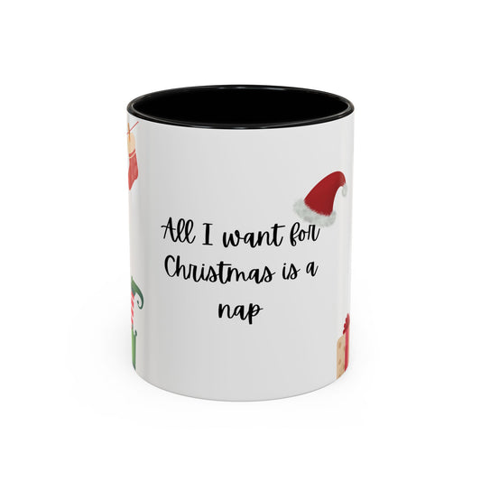 Christmas Nap Accent Coffee Mug - 11oz Holiday Gift for Coffee Lovers