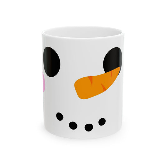 Snowman Face Ceramic Mug – Perfect for Winter Holidays